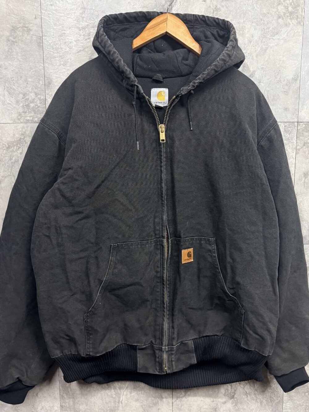 Carhartt J130 Active Jacket Men's 2XL Tall Black Quilted Flannel Lined